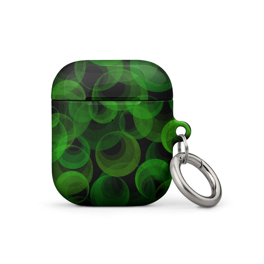 A Night Green Bubbles Case for the AirPod Gen1 Front View