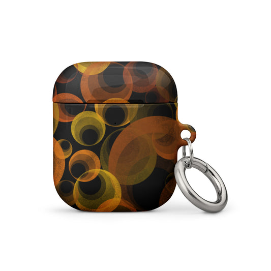 A Night Orange Bubbles Case for the AirPod Gen1 Front View