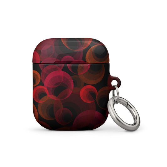 A Night Red Bubbles Case for the AirPod Gen1 Front View