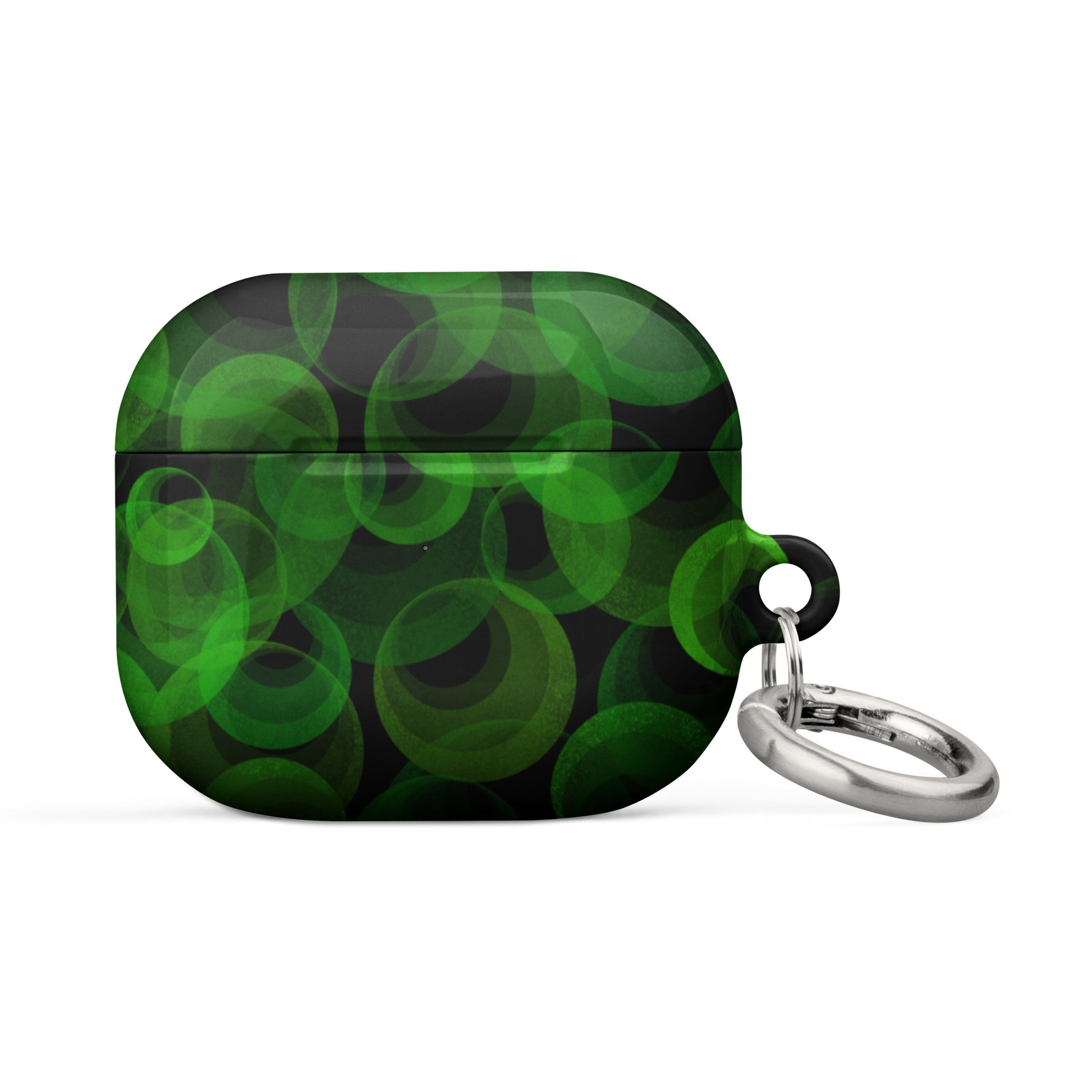 A Night Green Bubbles Case for the AirPod Gen3 Front View