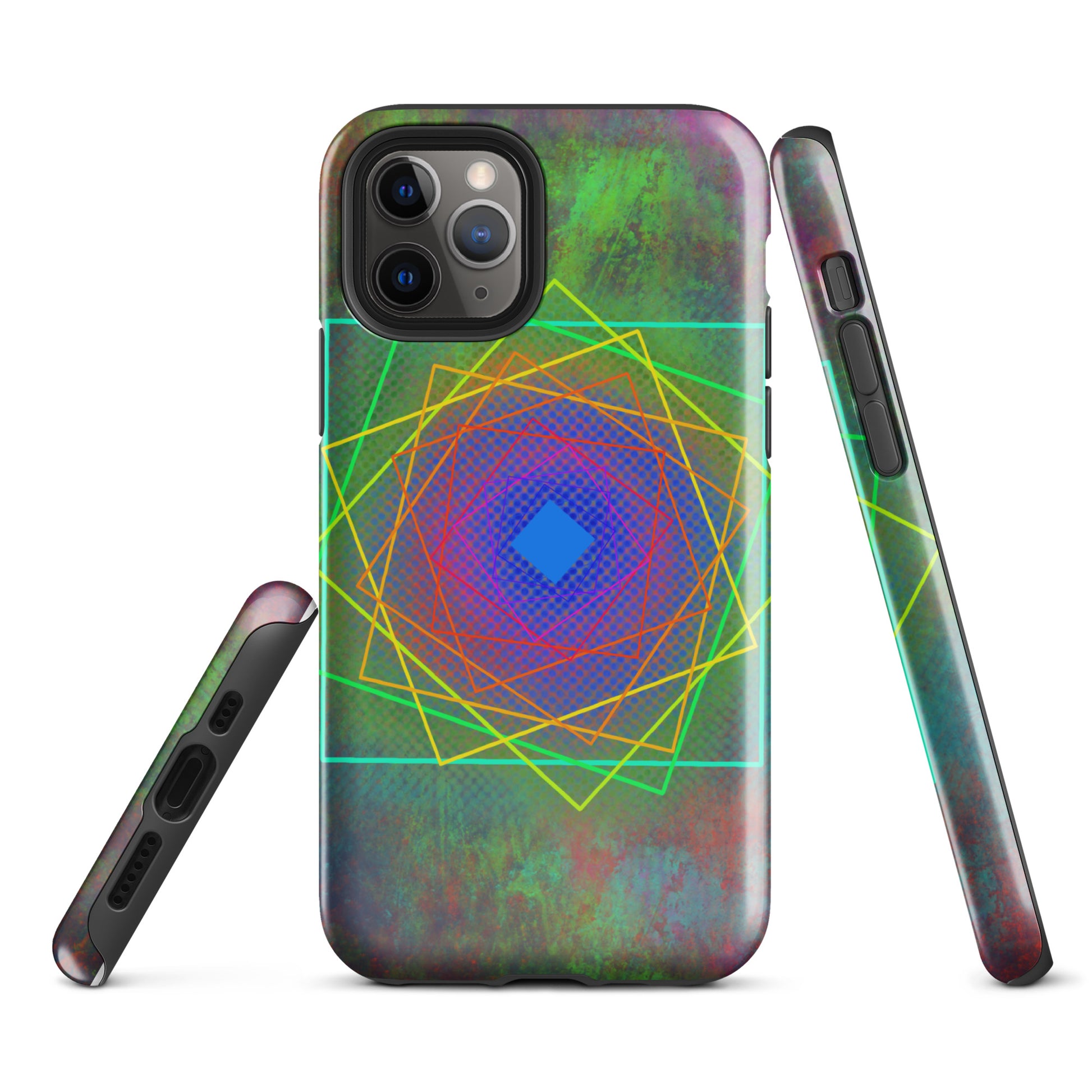 A Colourful Geometric Cubes Case for the iPhone 11 Pro 