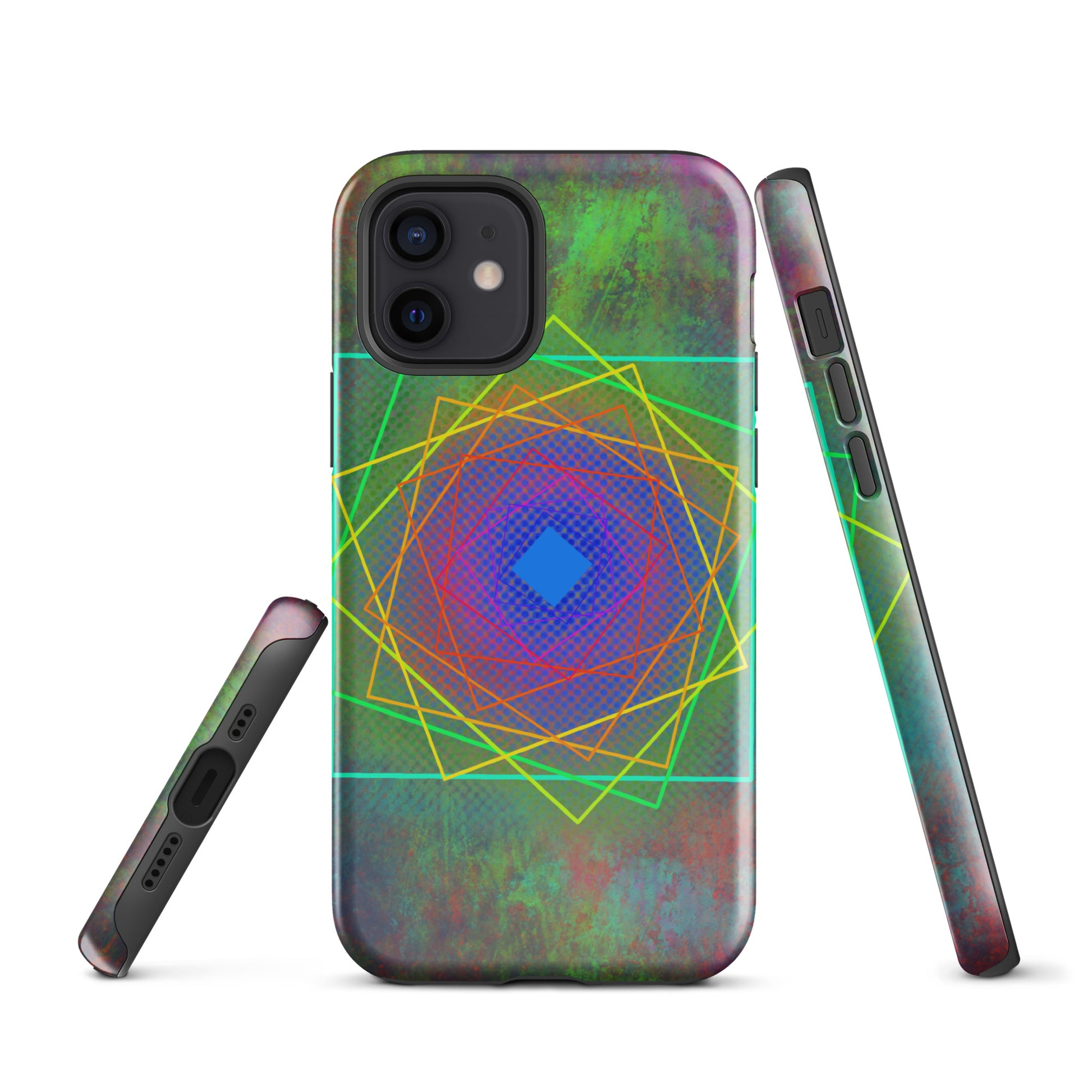 A Colourful Geometric Cubes Case for the iPhone 12 