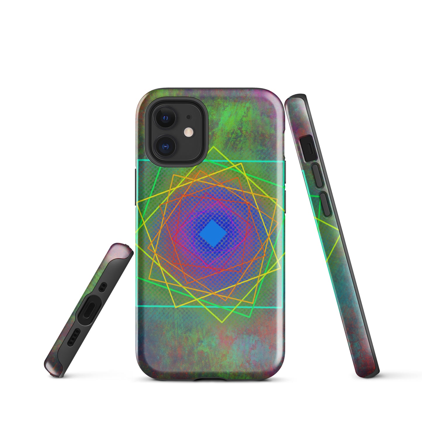A Colourful Geometric Cubes Case for the iPhone 12 Mini