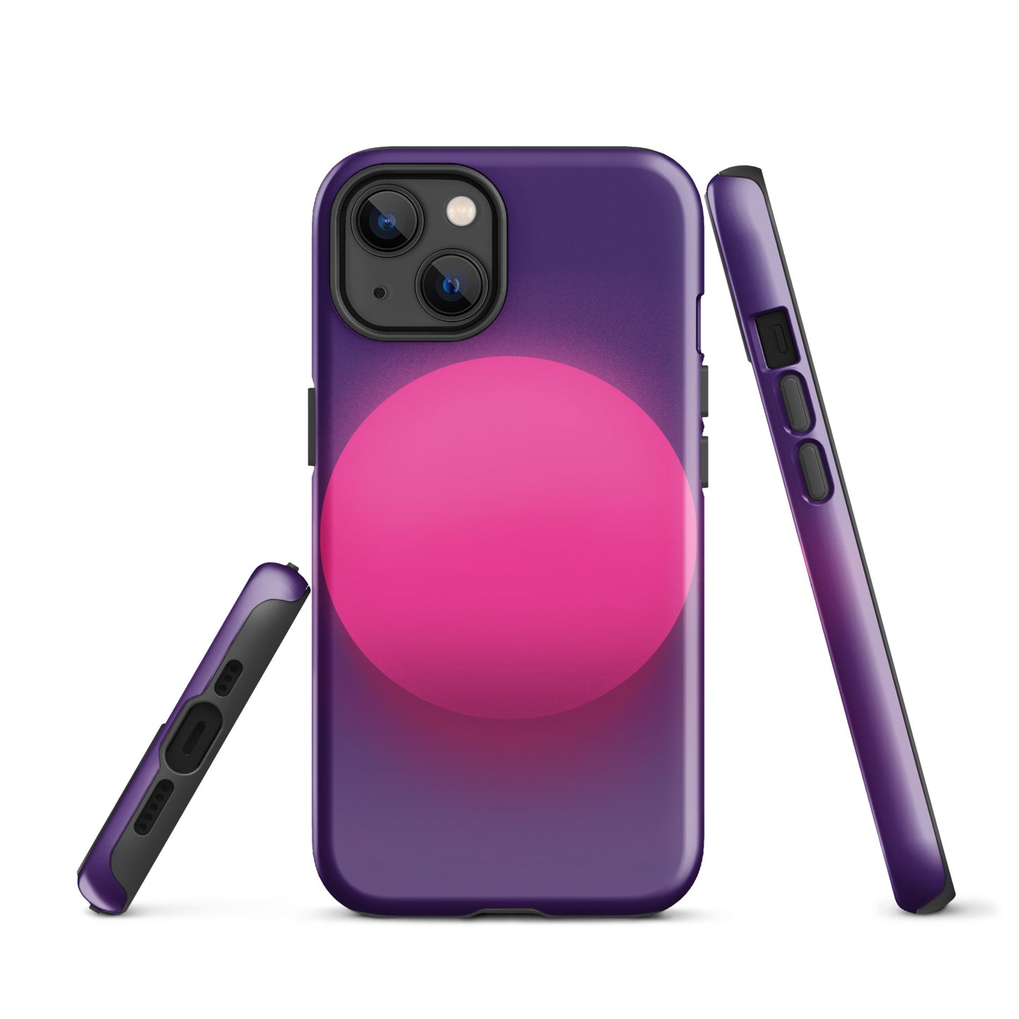 A Purple Glowing Circle Case for the iPhone 13