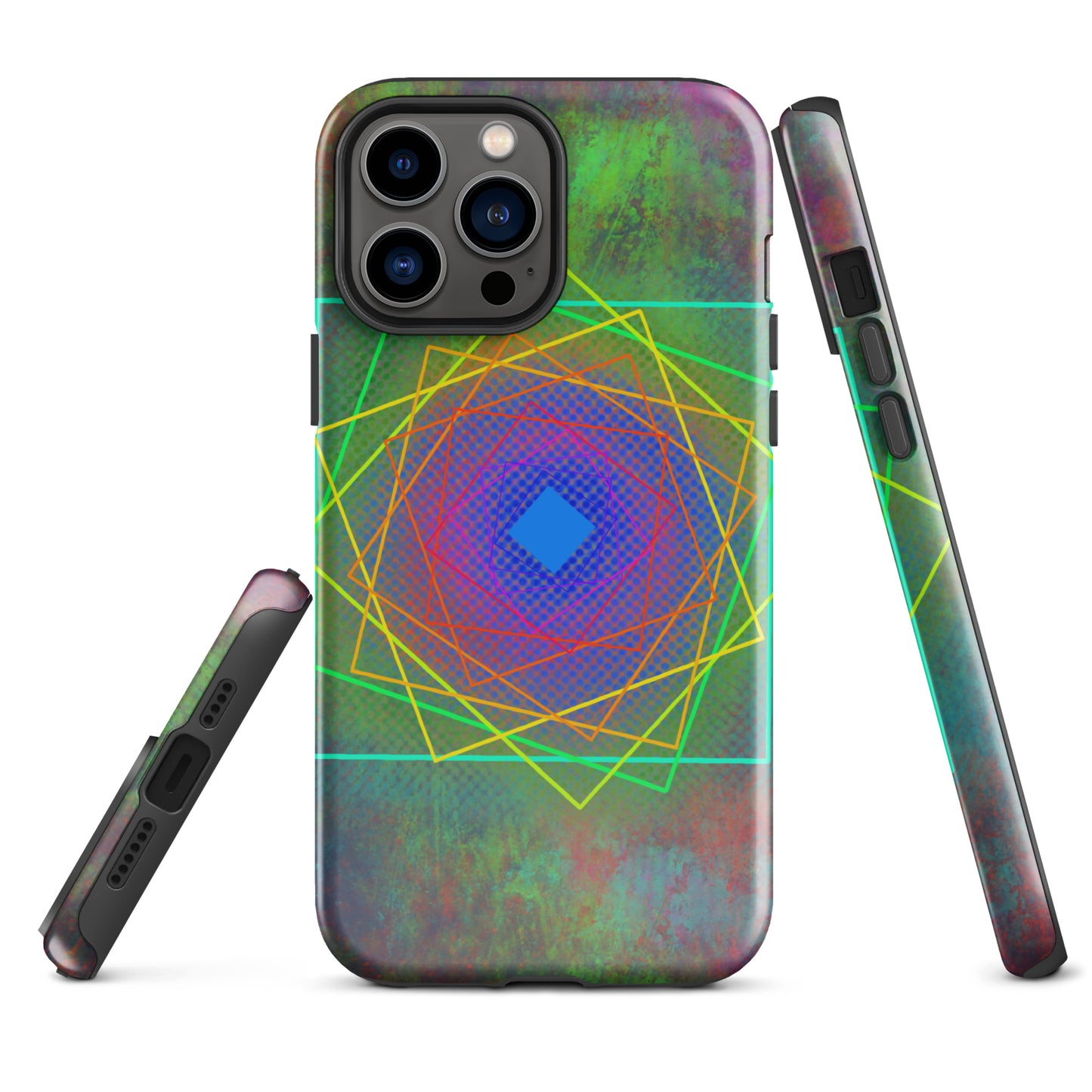 A Colourful Geometric Cubes Case for the iPhone 13 Pro Max