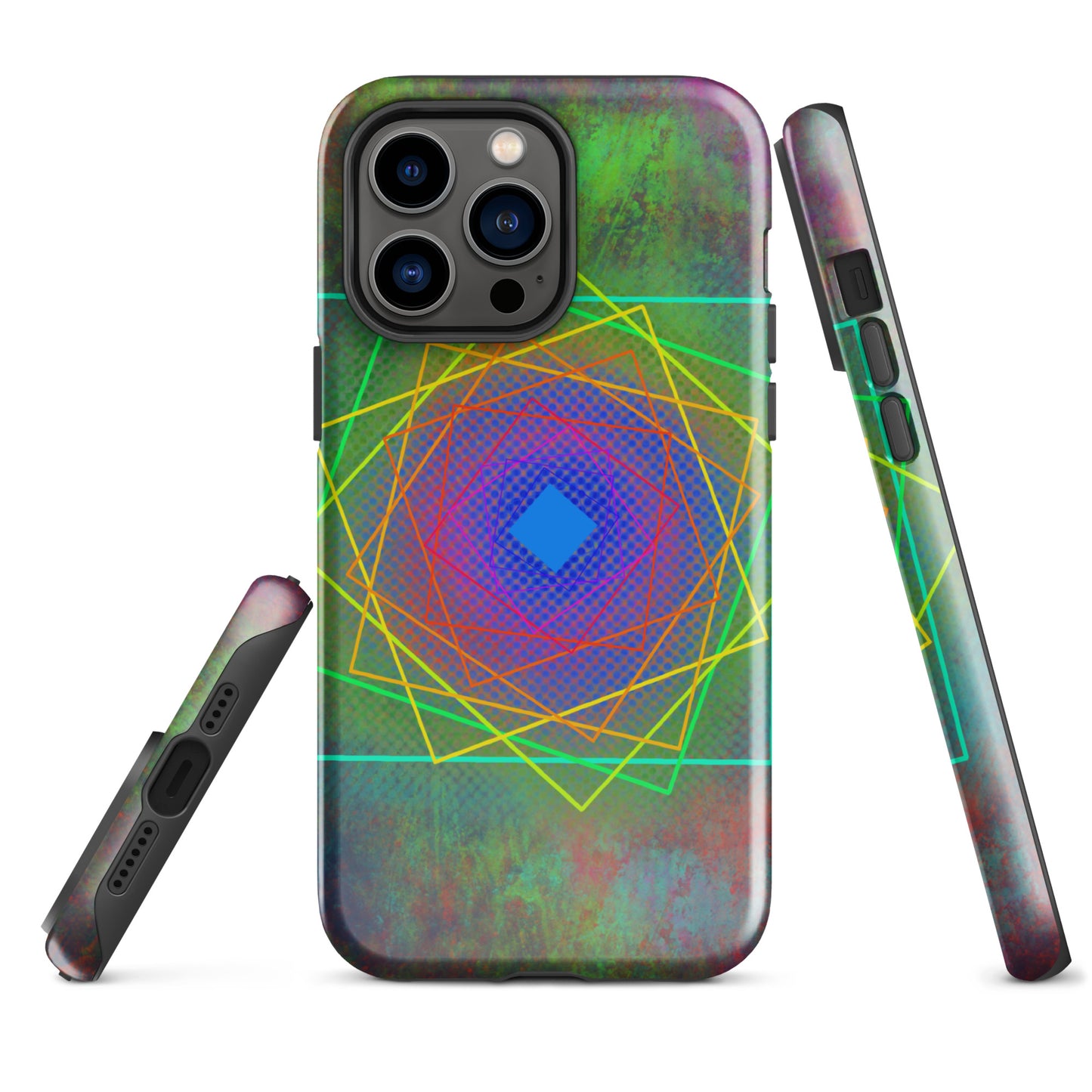 A Colourful Geometric Cubes Case for the iPhone 14 Pro Max