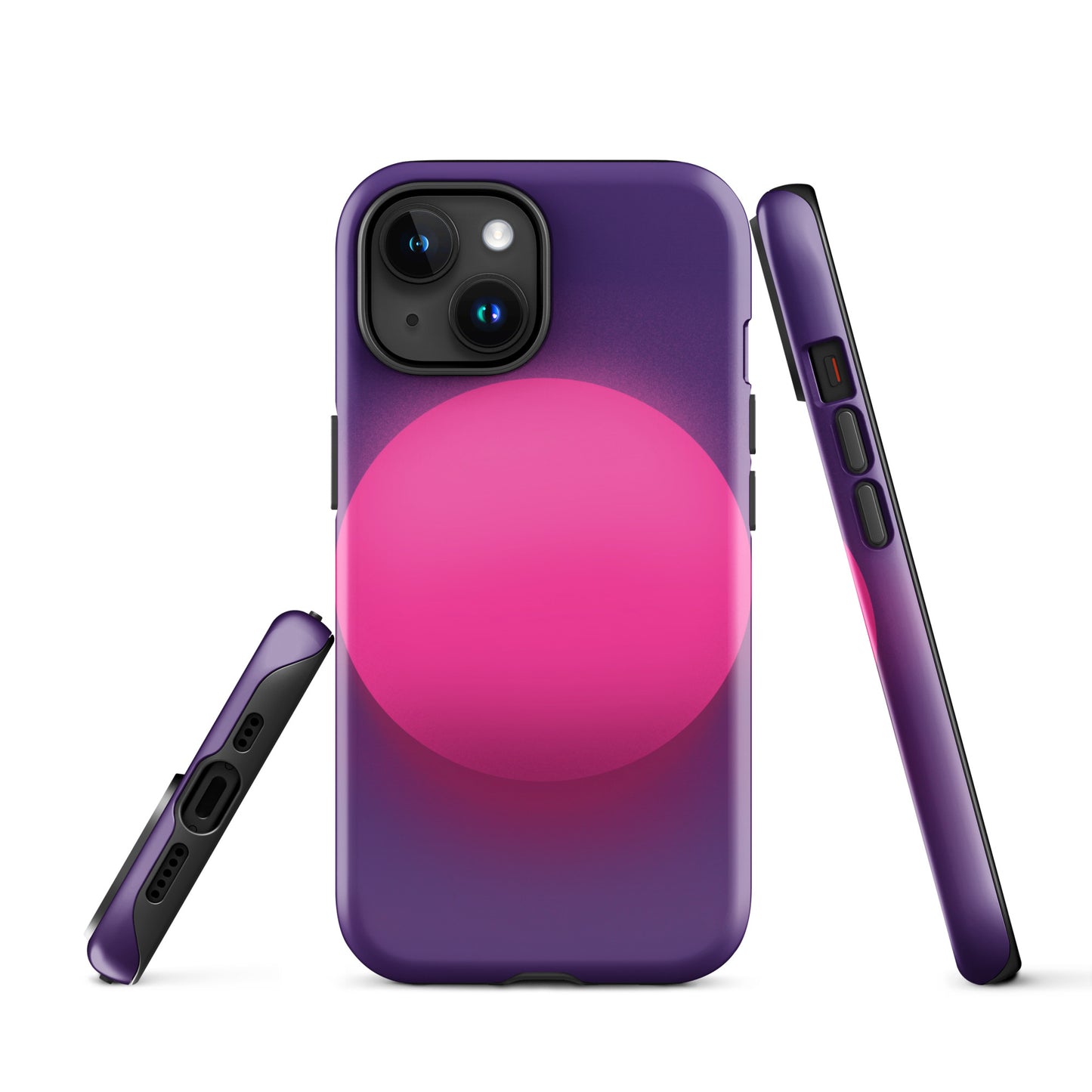 A Purple Glowing Circle Case for the iPhone 15 