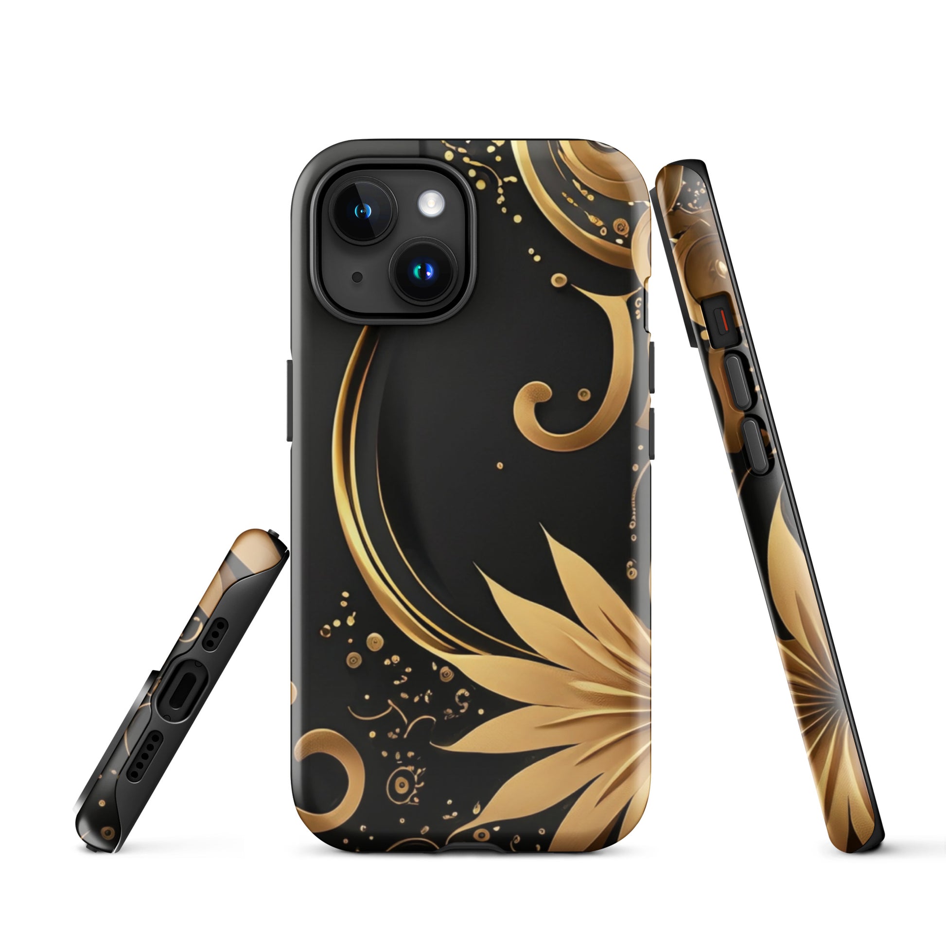 A Golden Flower Case for the iPhone 15