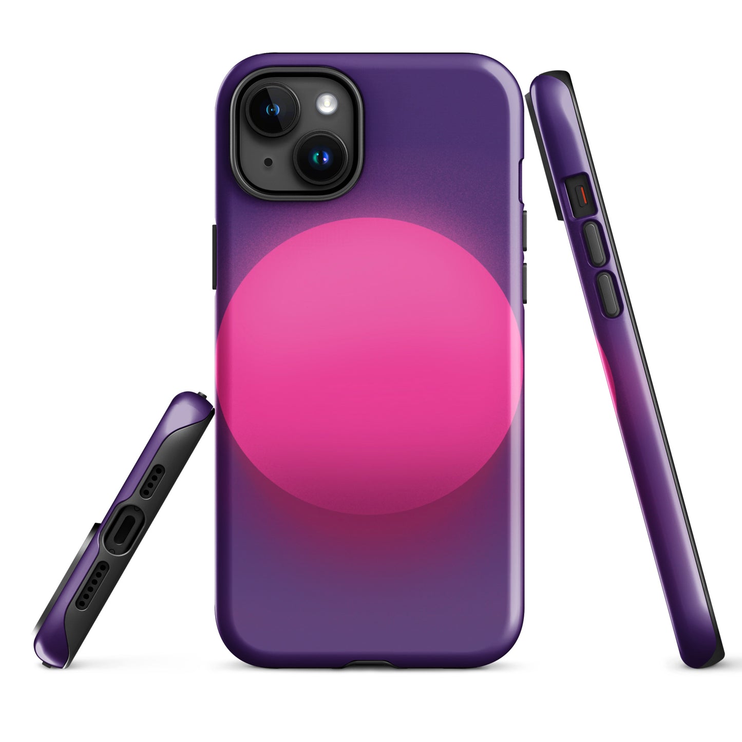 A Purple Glowing Circle Case for the iPhone 15 Plus