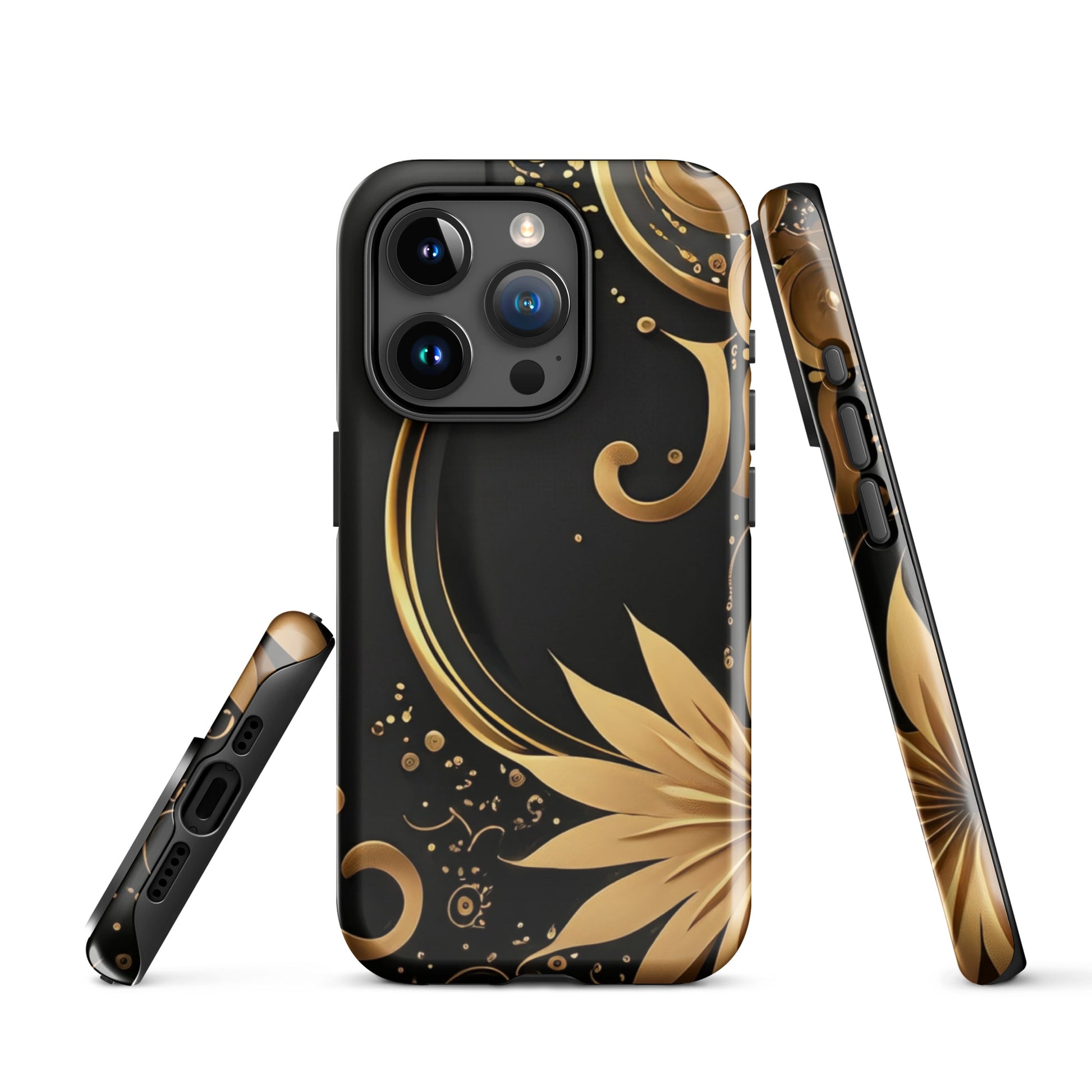A Golden Flower Case for the iPhone 15 Pro