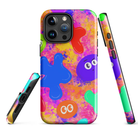 A Colourful Abstract  & Cartoon Characters Case for the iPhone 15 Pro Max