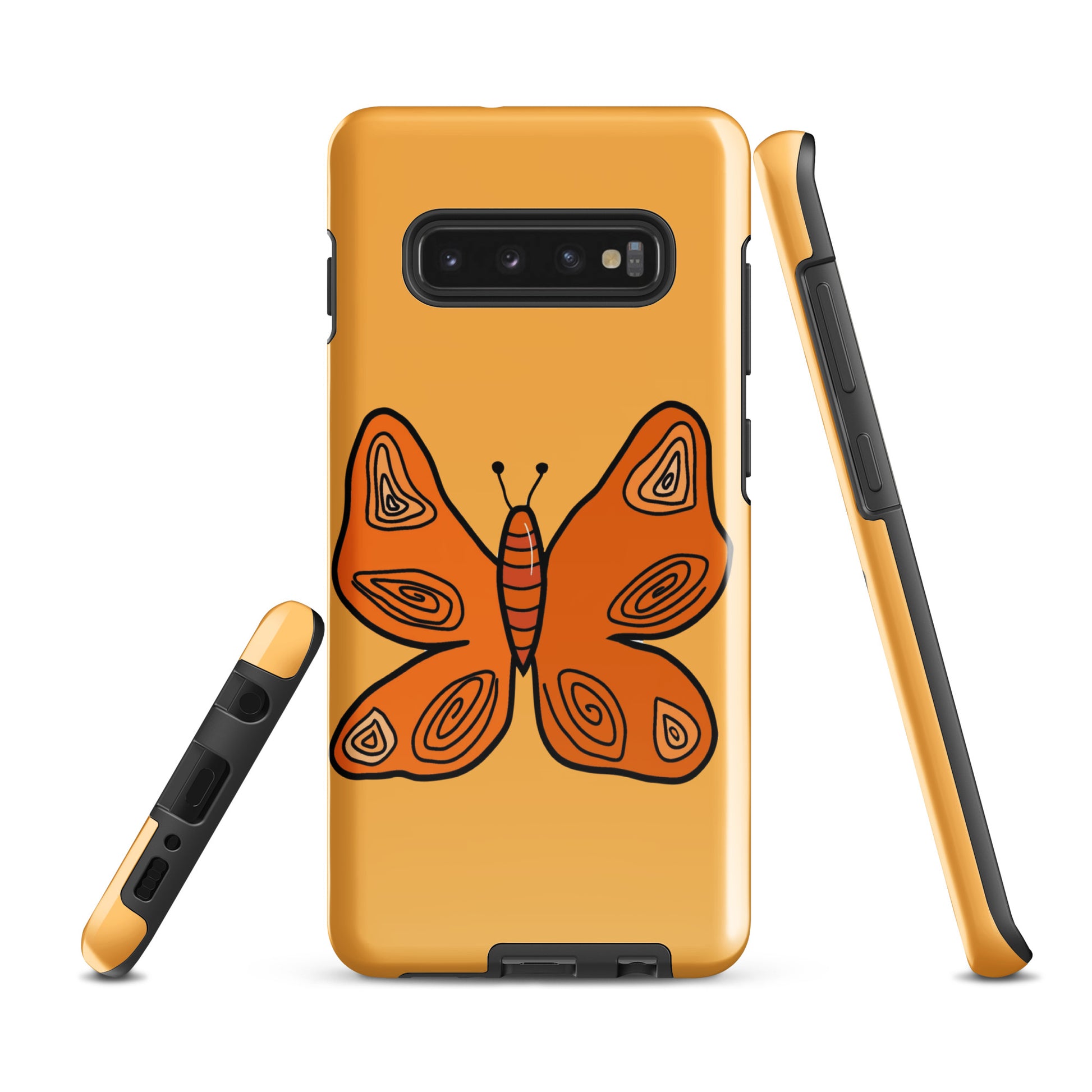 An Orange Butterfly Case for the Samsung Galaxy S10 Plus