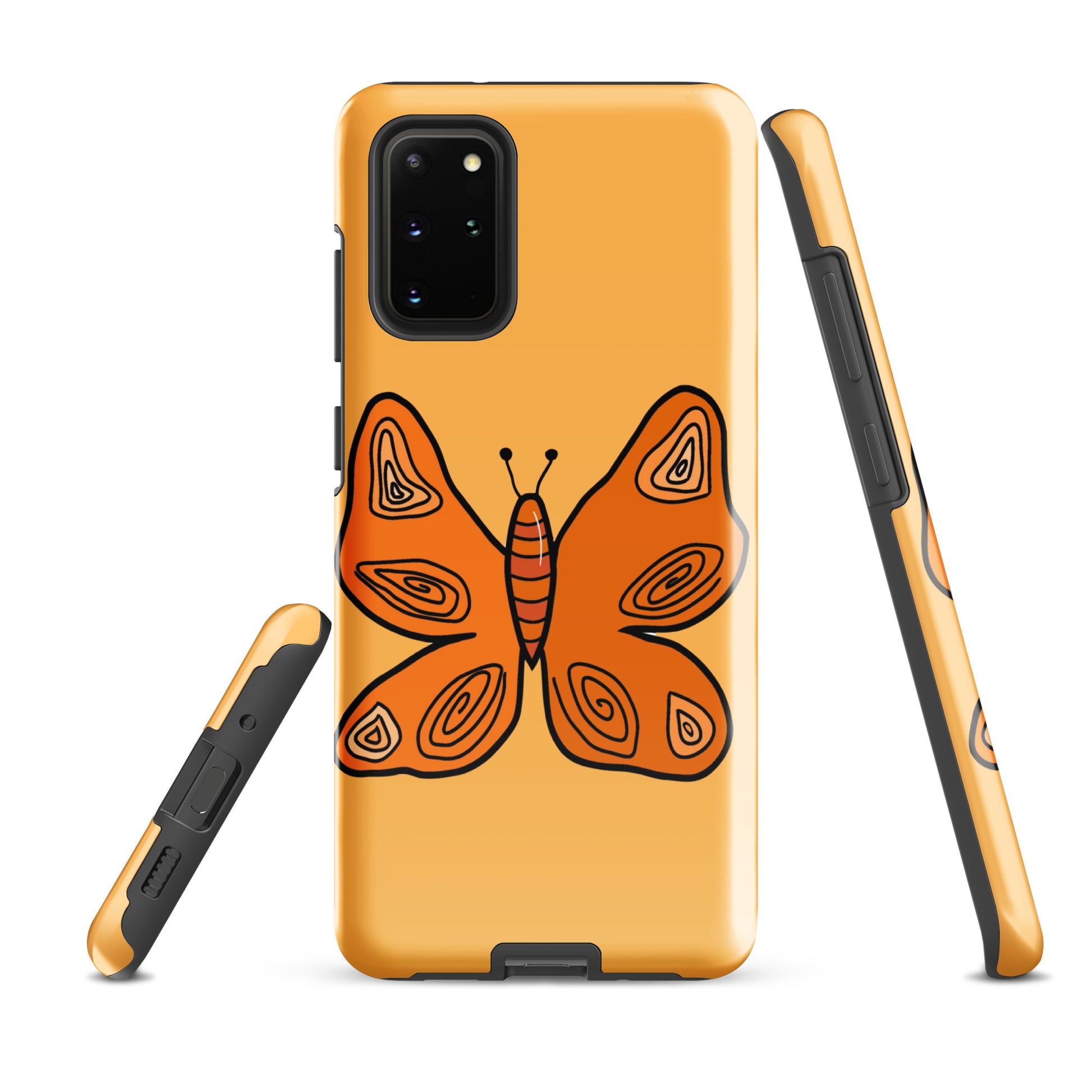 An Orange Butterfly Case for the Samsung Galaxy S20 Plus