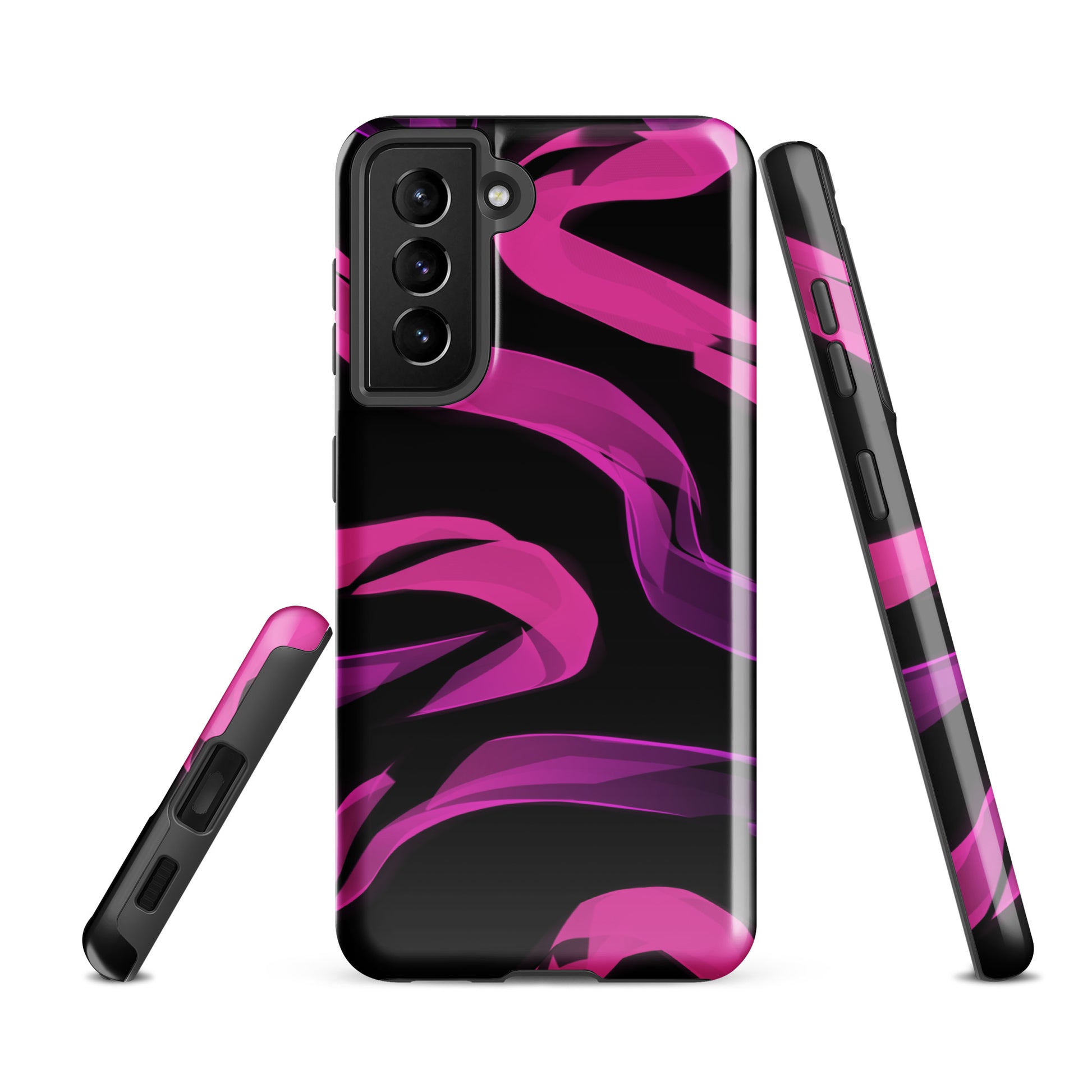 A Bright Pink Neon Sketch Case for the Samsung Galaxy S21 FE