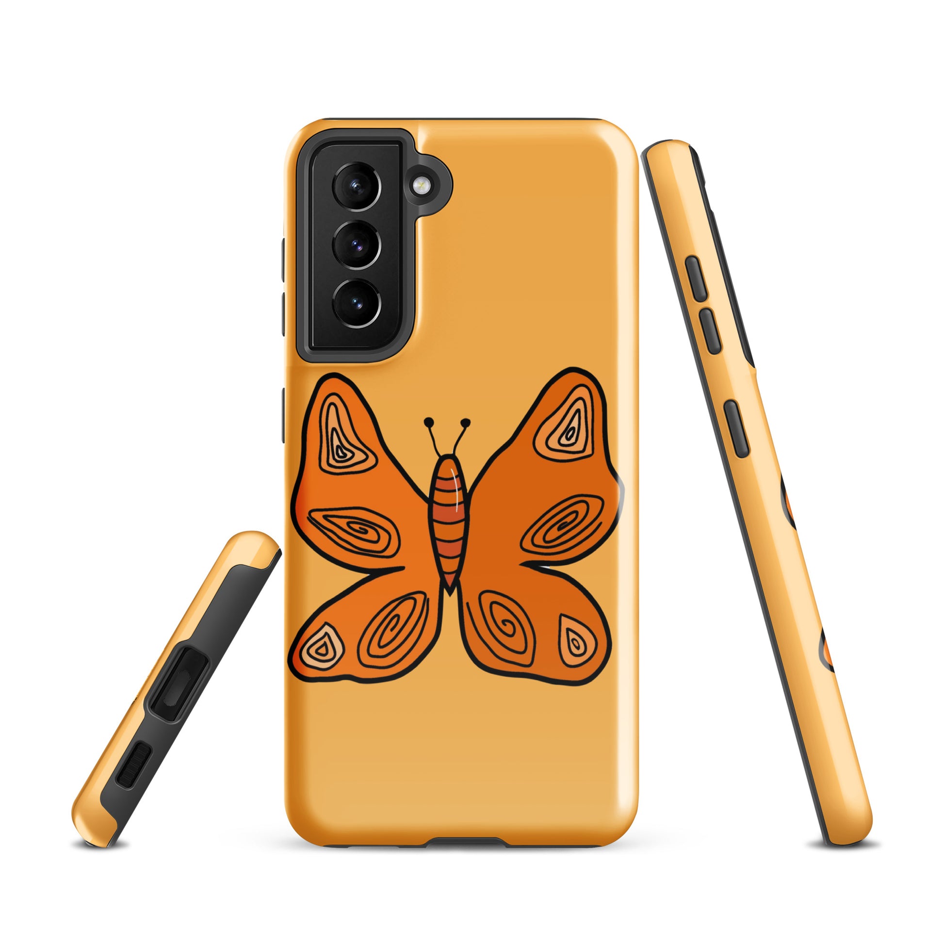 An Orange Butterfly Case for the Samsung Galaxy S21 