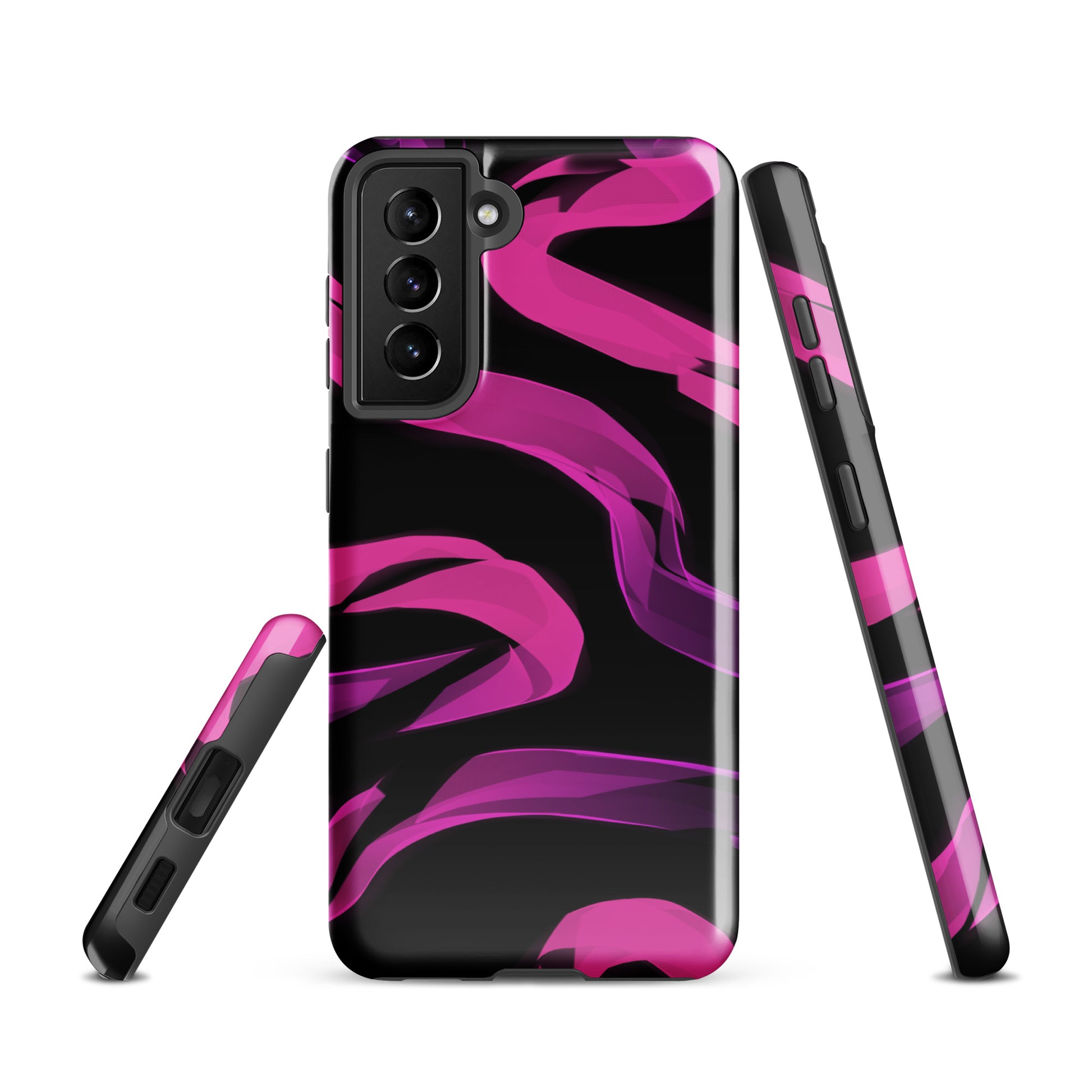 A Bright Pink Neon Sketch Case for the Samsung Galaxy S21