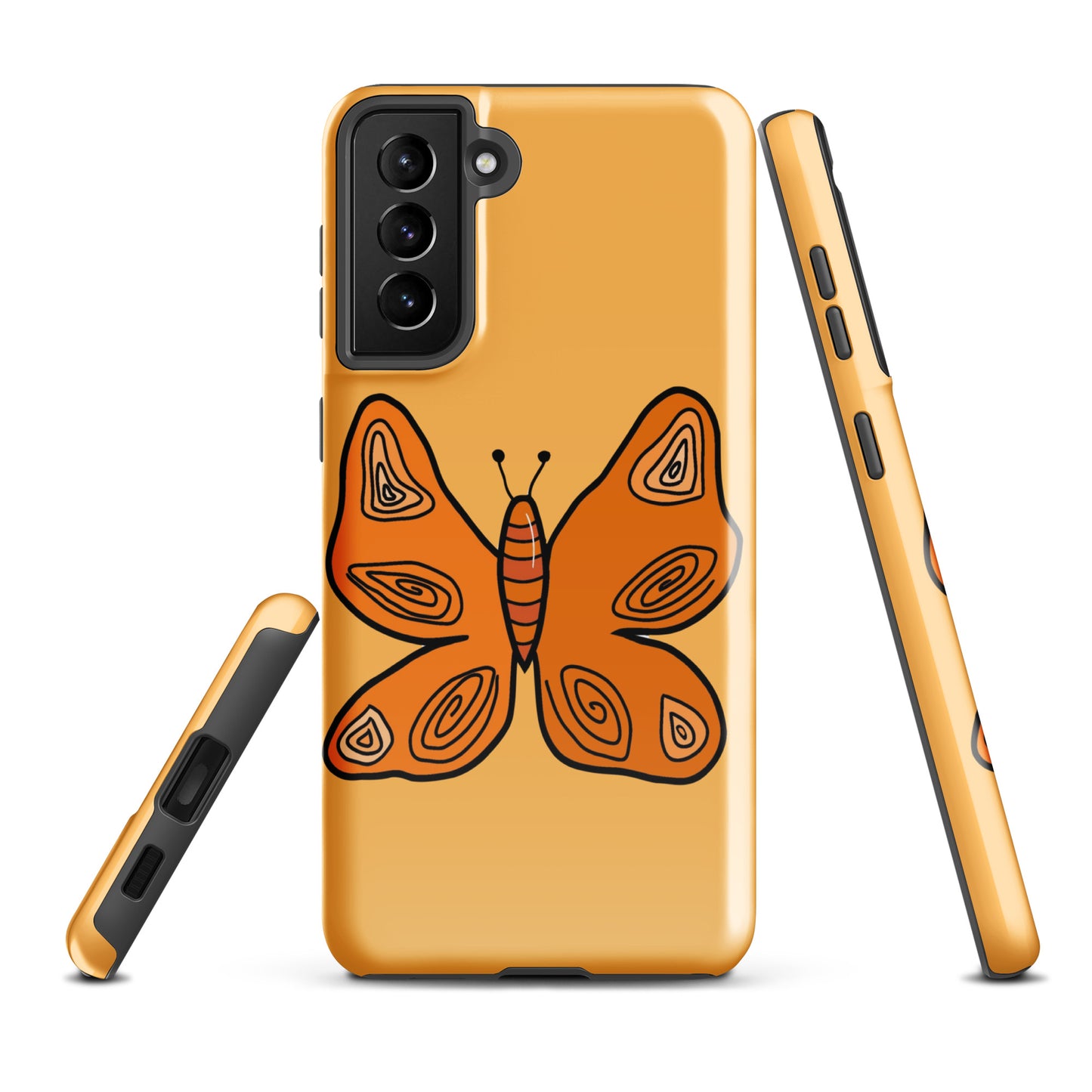 An Orange Butterfly Case for the Samsung Galaxy S21 Plus