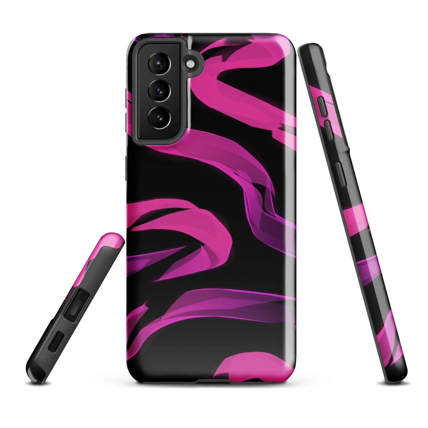 A Bright Pink Neon Sketch Case for the Samsung Galaxy S21 Plus