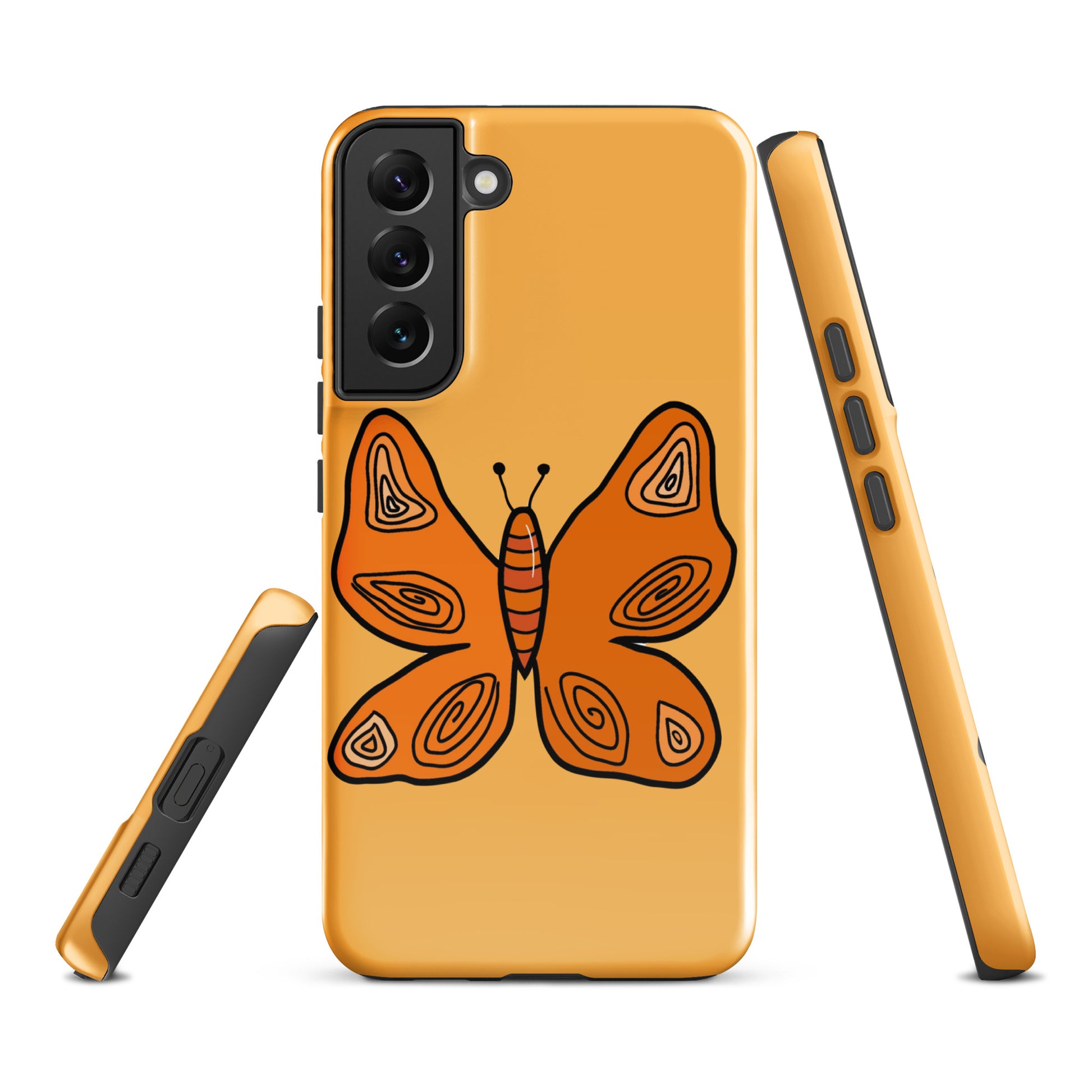 An Orange Butterfly Case for the Samsung Galaxy S22 Plus