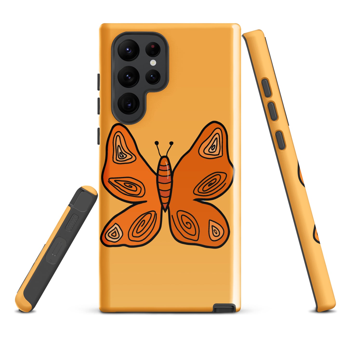 An Orange Butterfly Case for the Samsung Galaxy S22 Ultra