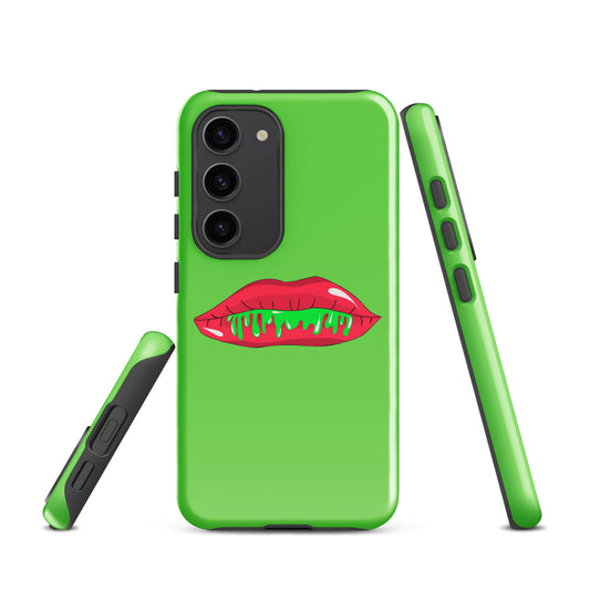 A Red Lips & Green Background Case for the Samsung Galaxy S23 