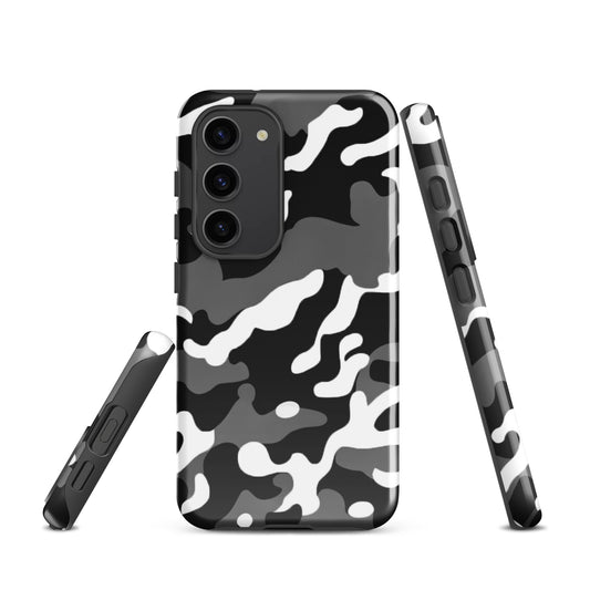 A Black and White Camouflage Case for the Samsung Galaxy S23