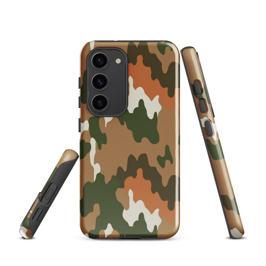 A Brown and Green Camouflage Case for the Samsung Galaxy S23
