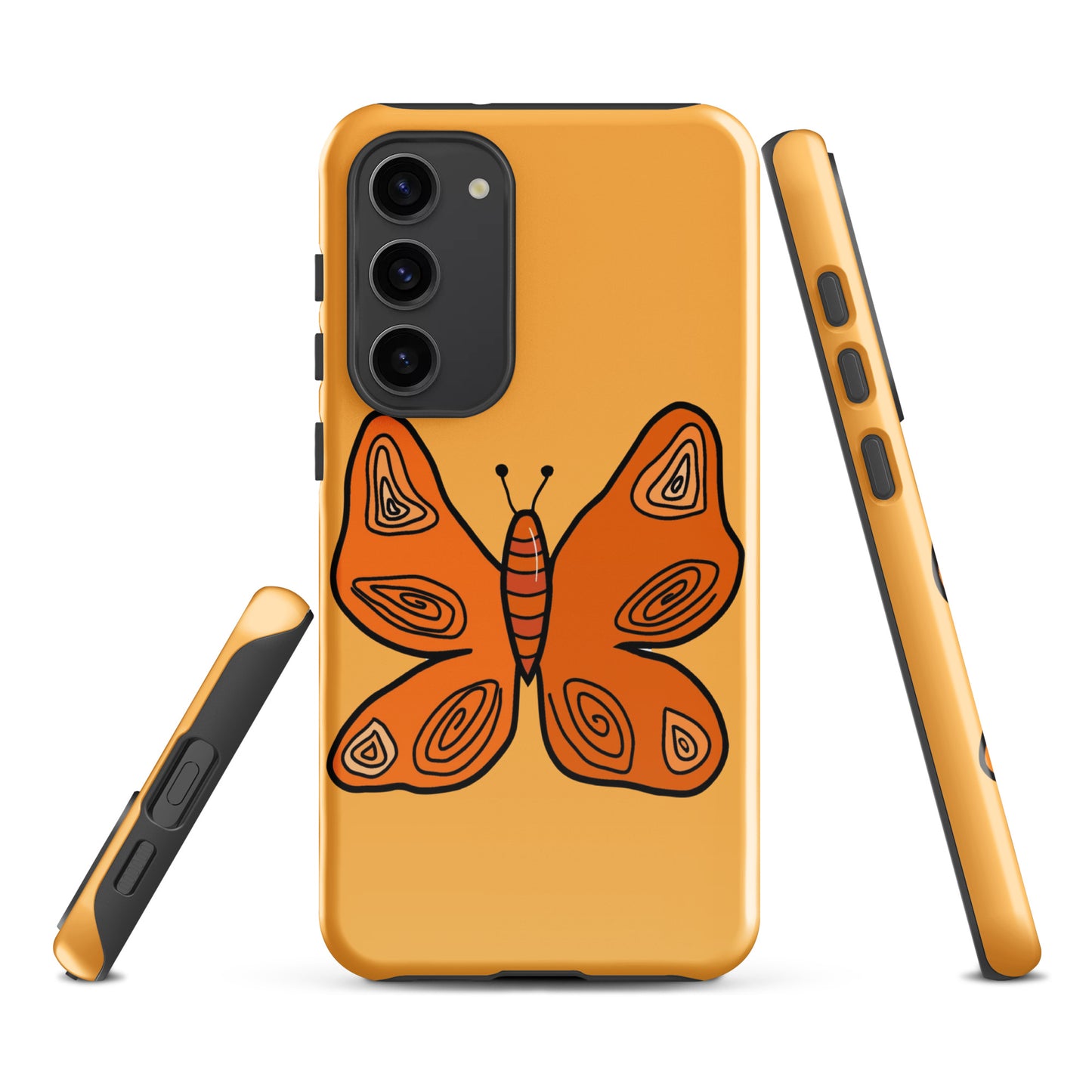 An Orange Butterfly Case for the Samsung Galaxy S23 Plus