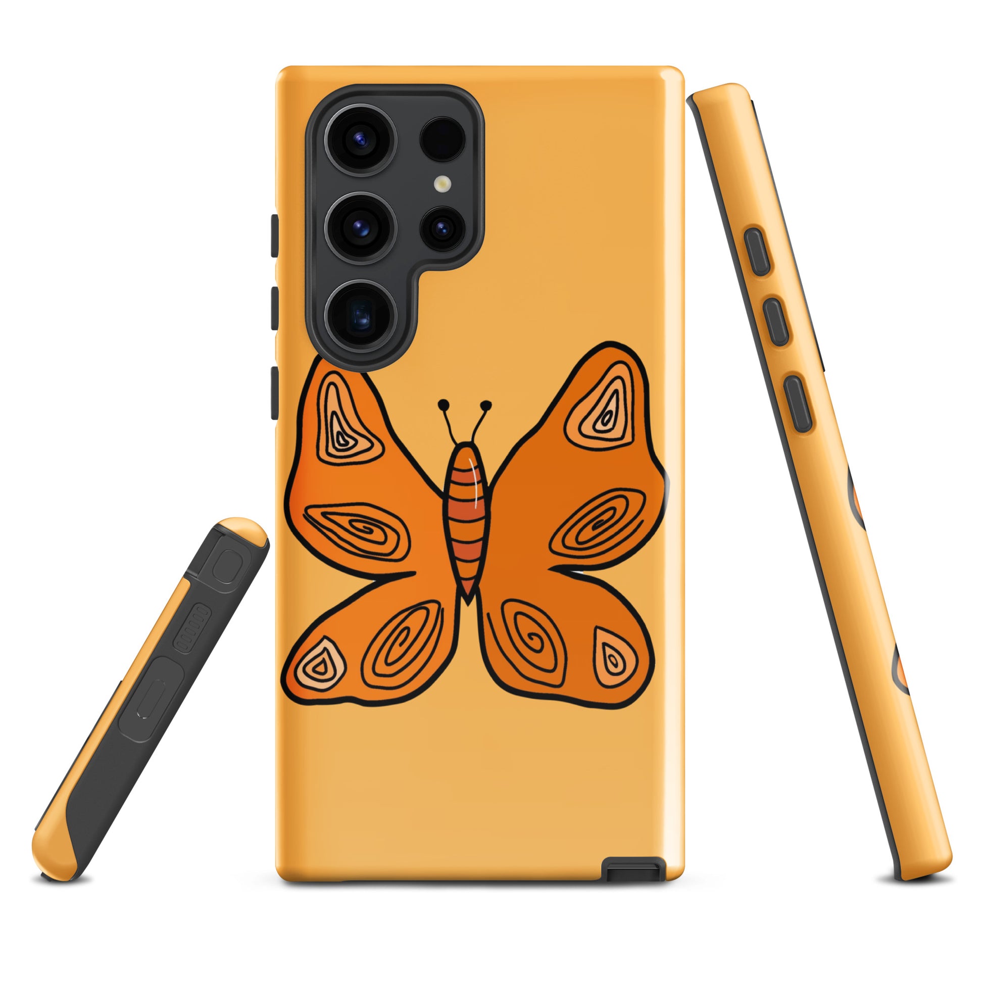 An Orange Butterfly Case for the Samsung Galaxy S23 Ultra