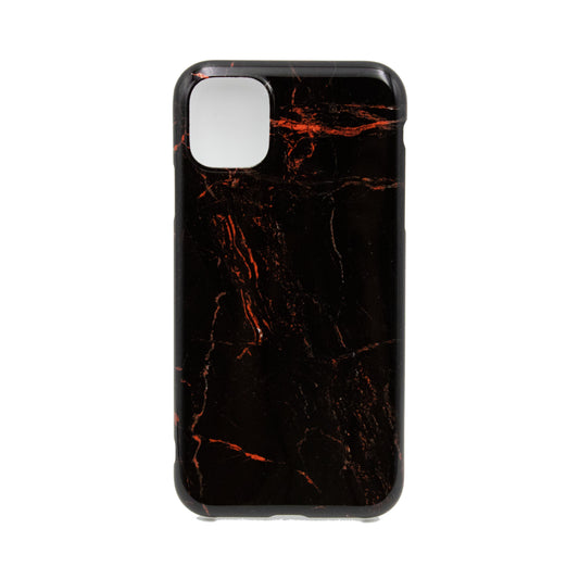 Case For iPhone 11 marble red and black print pattern soft TPU case